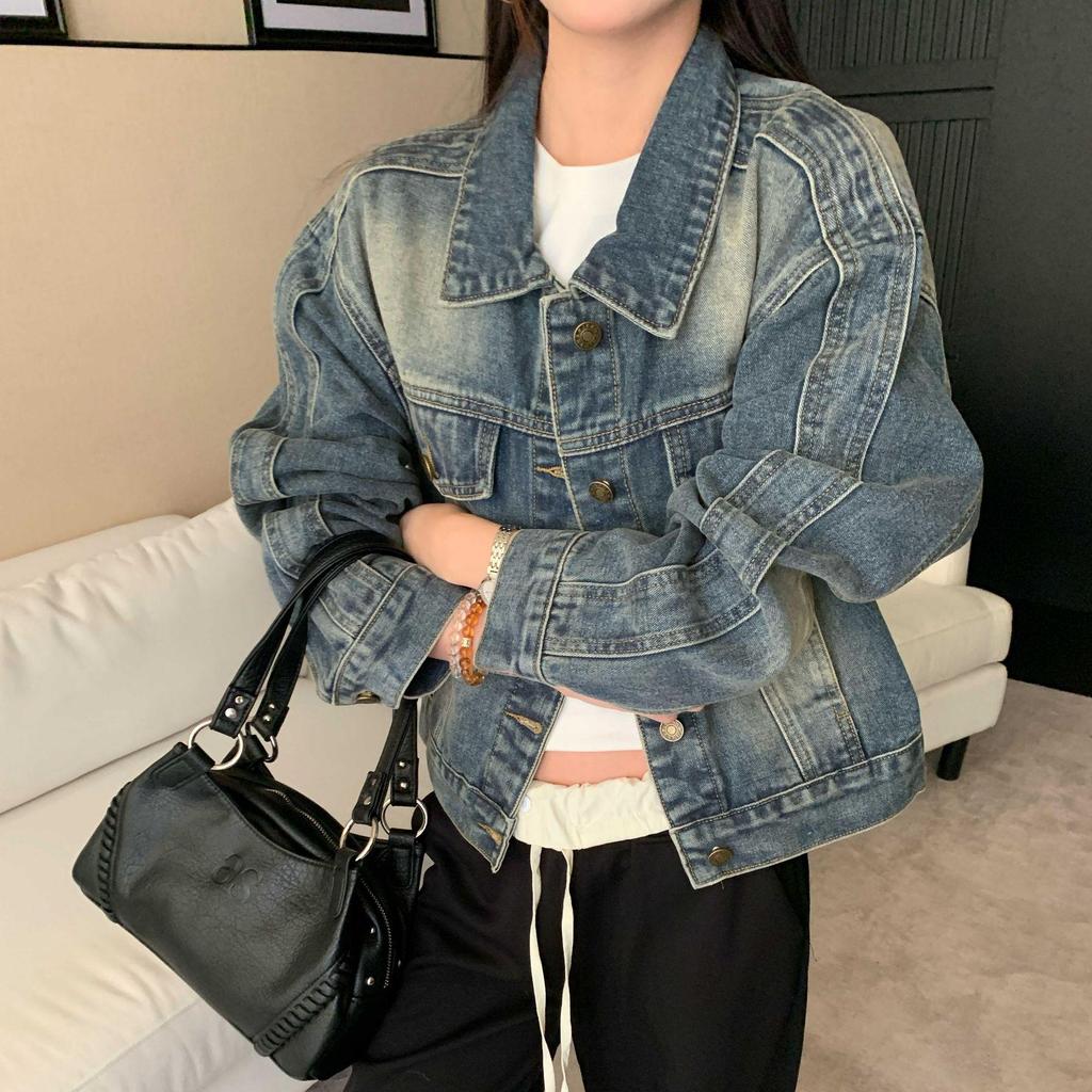 Women's Chic Denim Jacket: Short, Waist-Cinched, Versatile & Slimming for 2026 Spring/Autumn