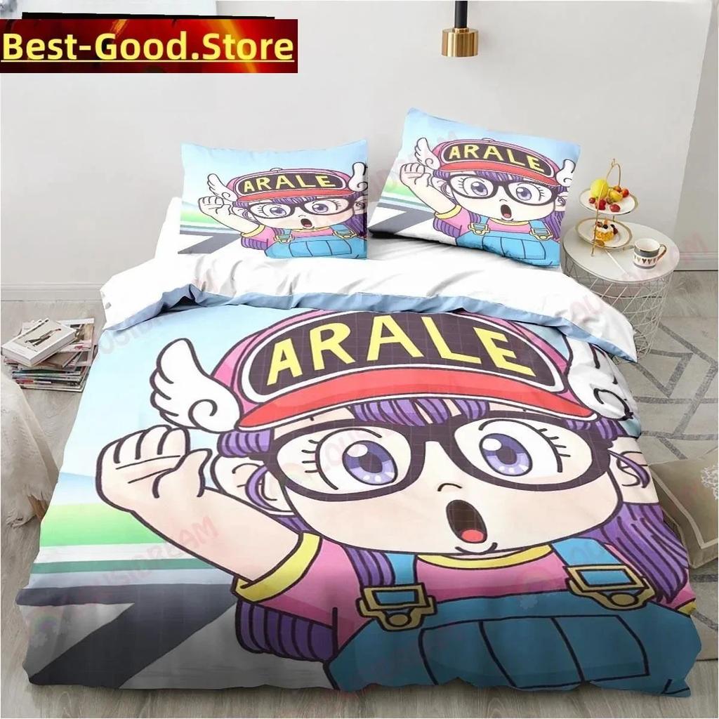 New Adorable Lovely Carton DR S-Slump Arale Anime Beding Set Shet King Twin Double Child Beding Set Mircofiber or Polyester Soft Duvet Cover