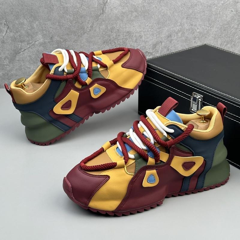 

Fashion Golden Sapling Retro Mixed Colors Men Shoes Tide Thick Bottom Men s Vulcanize Shoes Outdoor Leisure Street Leather Footwear Man 44 серый