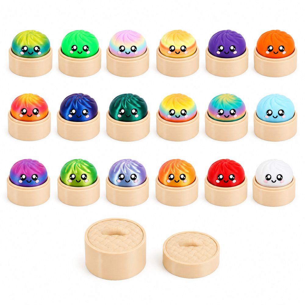 Multiple Gradient Colors Dumplings Blind Box Toy Luminous Baozi Fidget Button Toy  Home Decoration