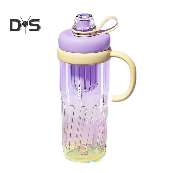 

Многоразовая кружка для питья, чашка для холодного кофе, цветная чашка для смузи, стакан 950 мл с трубочкой, герметичный пластиковый стакан без бисфенола А для студентов 950ml фиолетовый