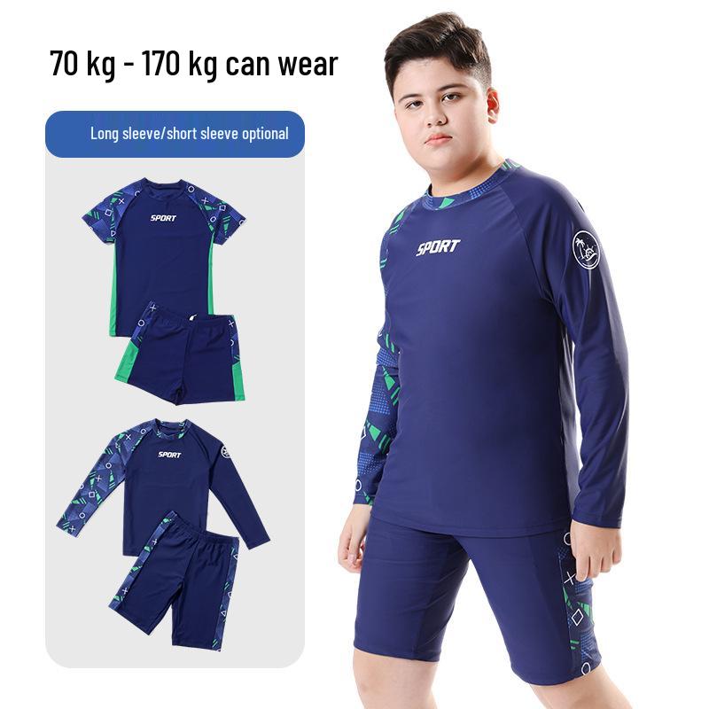 

Plus Size Two-Piece Boys Swimsuit Set - Teen Swim Trunks 150