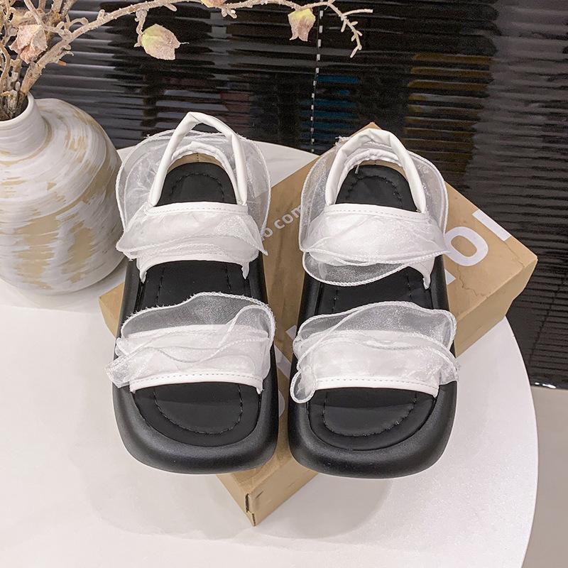 

French platform sandals women s 2025 summer new wear versatile small fairy style fashion casual sandals 40 белый
