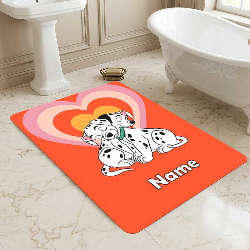 Personalized Name Dalmatian Pile Living Room Non-Slip Area Rug Soft Carpet for Bedroom Kids Playroom Sofa Office Home Decor Doormat