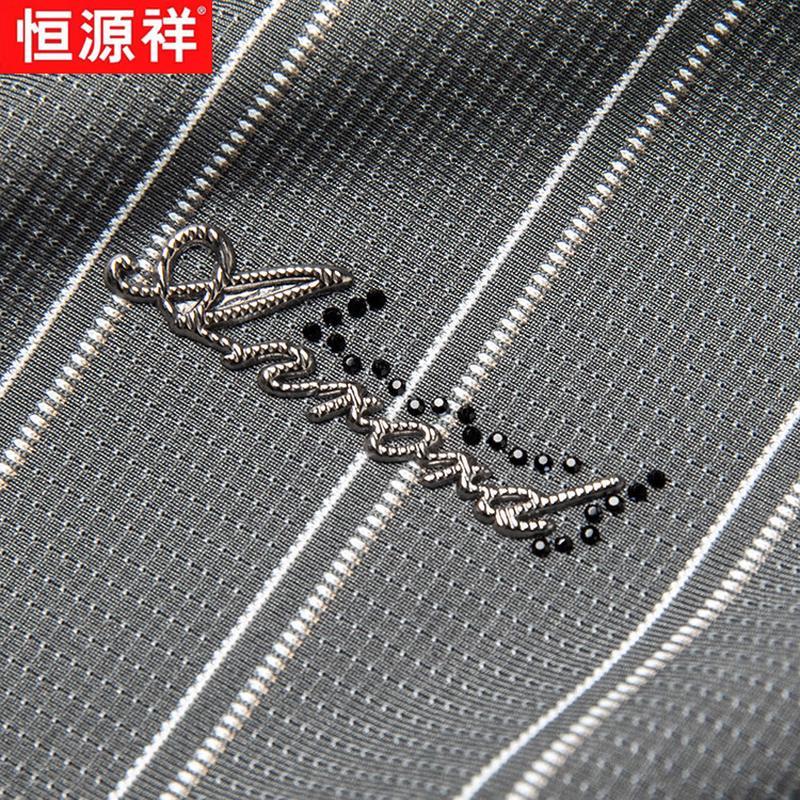 Hengyuanxiang Men's Striped Business Casual Short-Sleeve Shirt