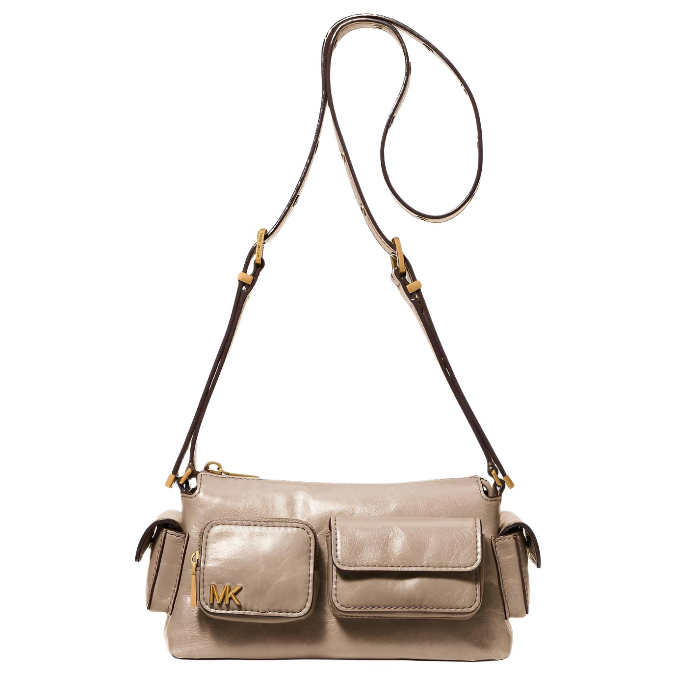 Michael Kors Mk Dakota Leather Crossbody Shoulder Bag Women bags Antique-Gold Birch 32S5AM3C5Y-BIRCH Basic Set (Bag)