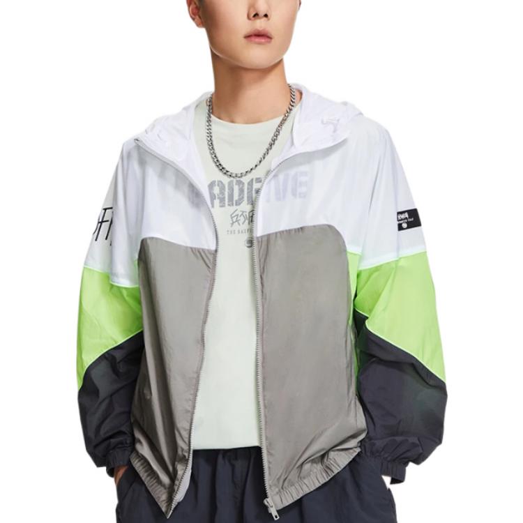 Li-Ning Badfive Colorblock Casual Fermuarlı Ceket Erkek Ceketler Beyaz Gri AFDS361-2