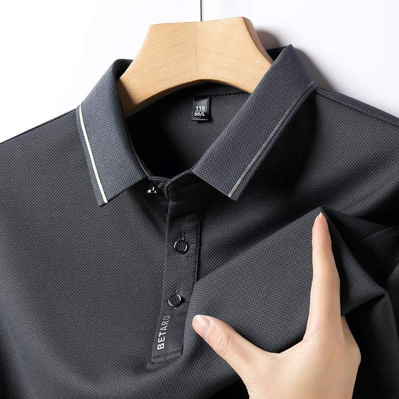 Long-sleeved Polo Shirt for Men Spring New Korean Style Fashion Slim Casual Solid Color Lapel Men's Bottoming Shirt Top