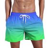 Men's Summer Swim Trunks Quick Dry Shorts With Pockets Plus Gradient Print Beach Shorts