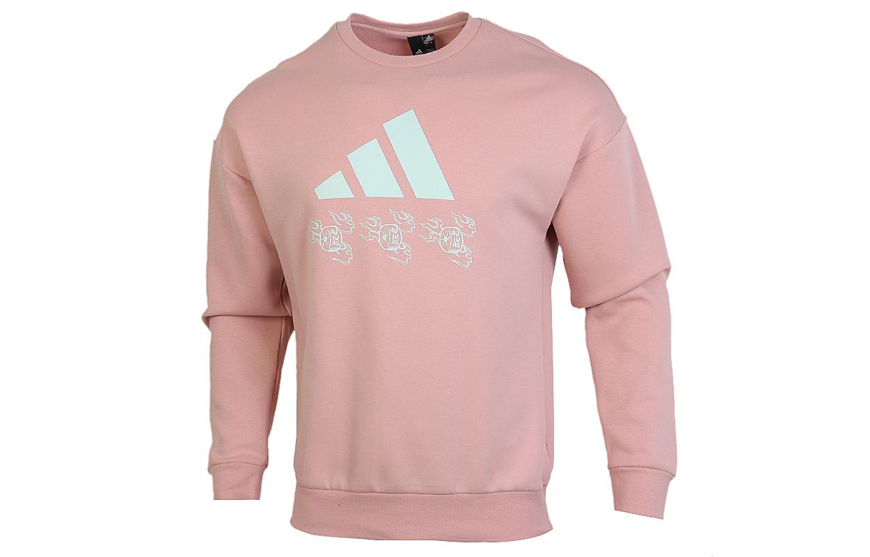 Adidas Sweatshirts Men s Pink Crew Neck Moderate Regular GM4447 M