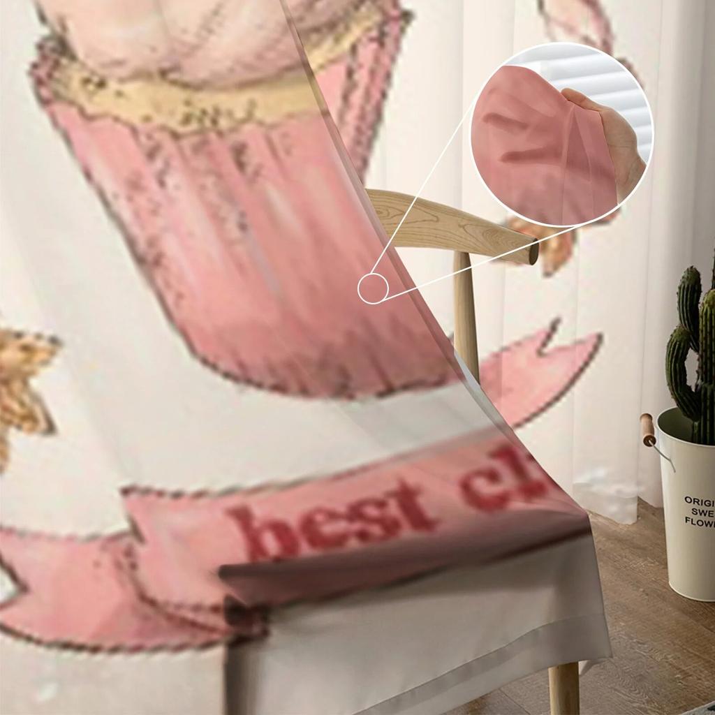 Sweet Capcake With Cream Luxurious Chiffon Sheer Curtains for Living Room Bedroom Decoration Window Voiles Tulle Curtain