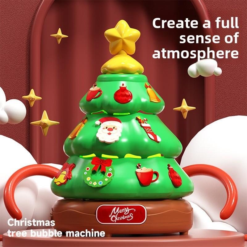 Automatic Christmas Tree Bubble Toy With Rotating Lights For Family Fun