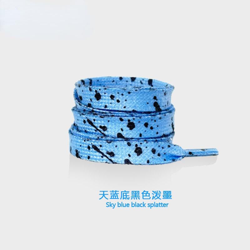 Rainbow Shoelaces for Sneakers Quality Fabric ink Splatter Shoe laces Fashion 0.8cm Flat AF1 Laces for Shoes 100/120/140/160CM