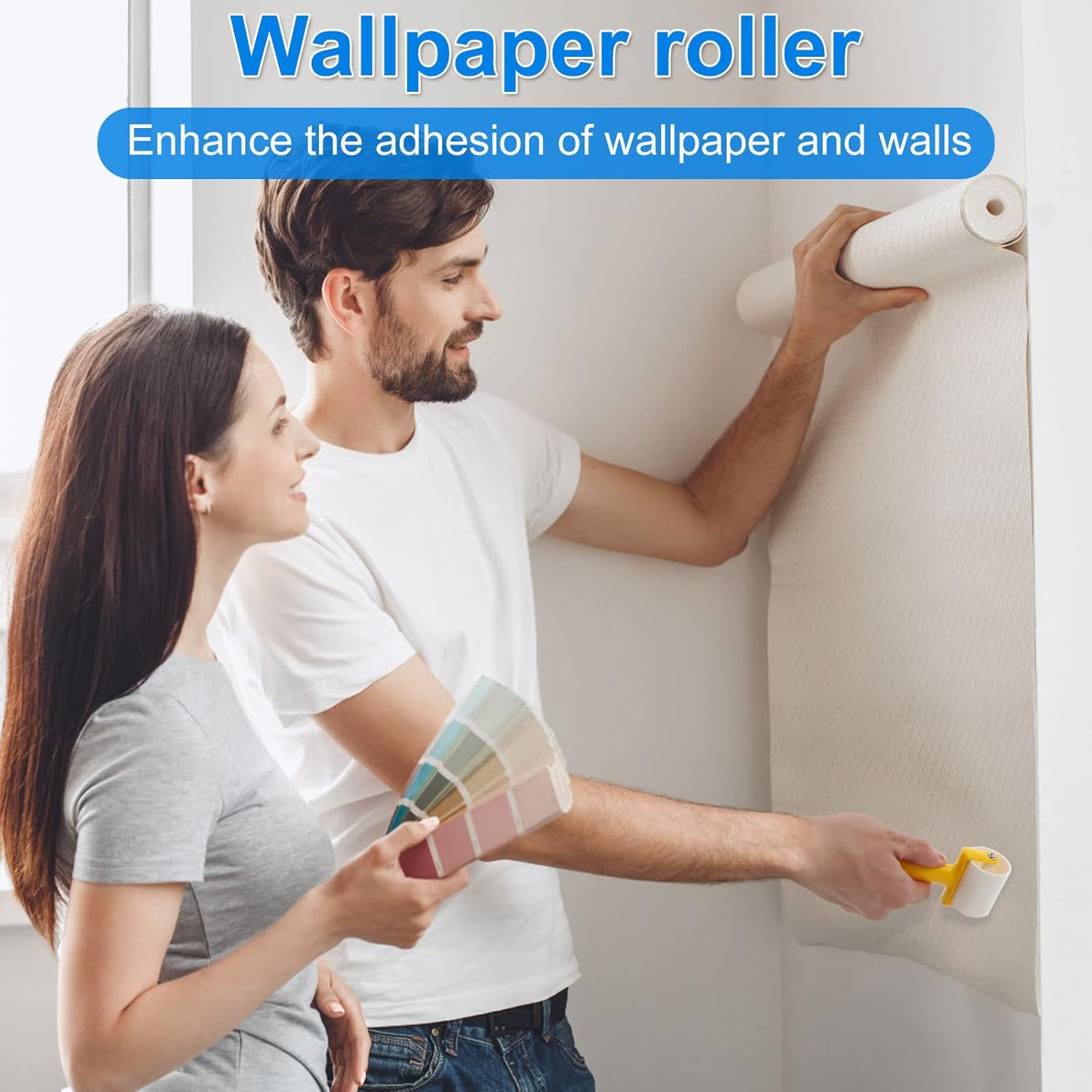 Набор инструментов для разглаживания обоев, Набор инструментов для обоев Сделай сам Набор для клея для обоев Набор ручных инструментов для обоев с кистью, валиком для швов, рулеткой, скребком