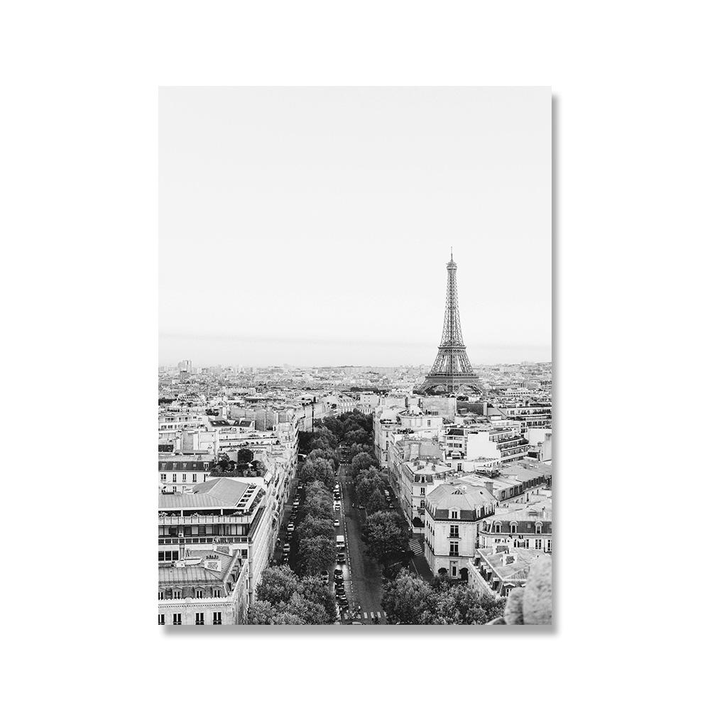 Black White Canvas Painting Paris Eiffel Tower Louvre Gargoile Notre Dame Poster Prints Nordic Style Wall Art Picture Home Decor