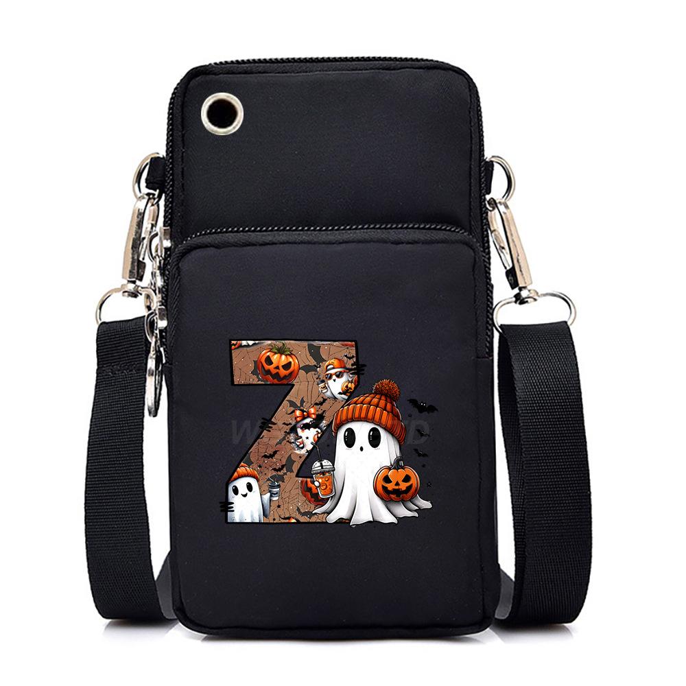 Halloween cute little ghost 26 letter messenger bag multi-function go out portable mobile phone bag