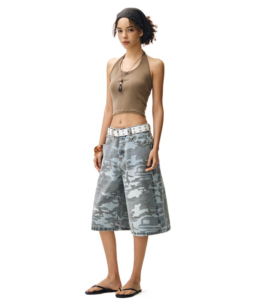 Deketeuumeon Camouflage Bermuda-Hose Dcwpt025Hellblau