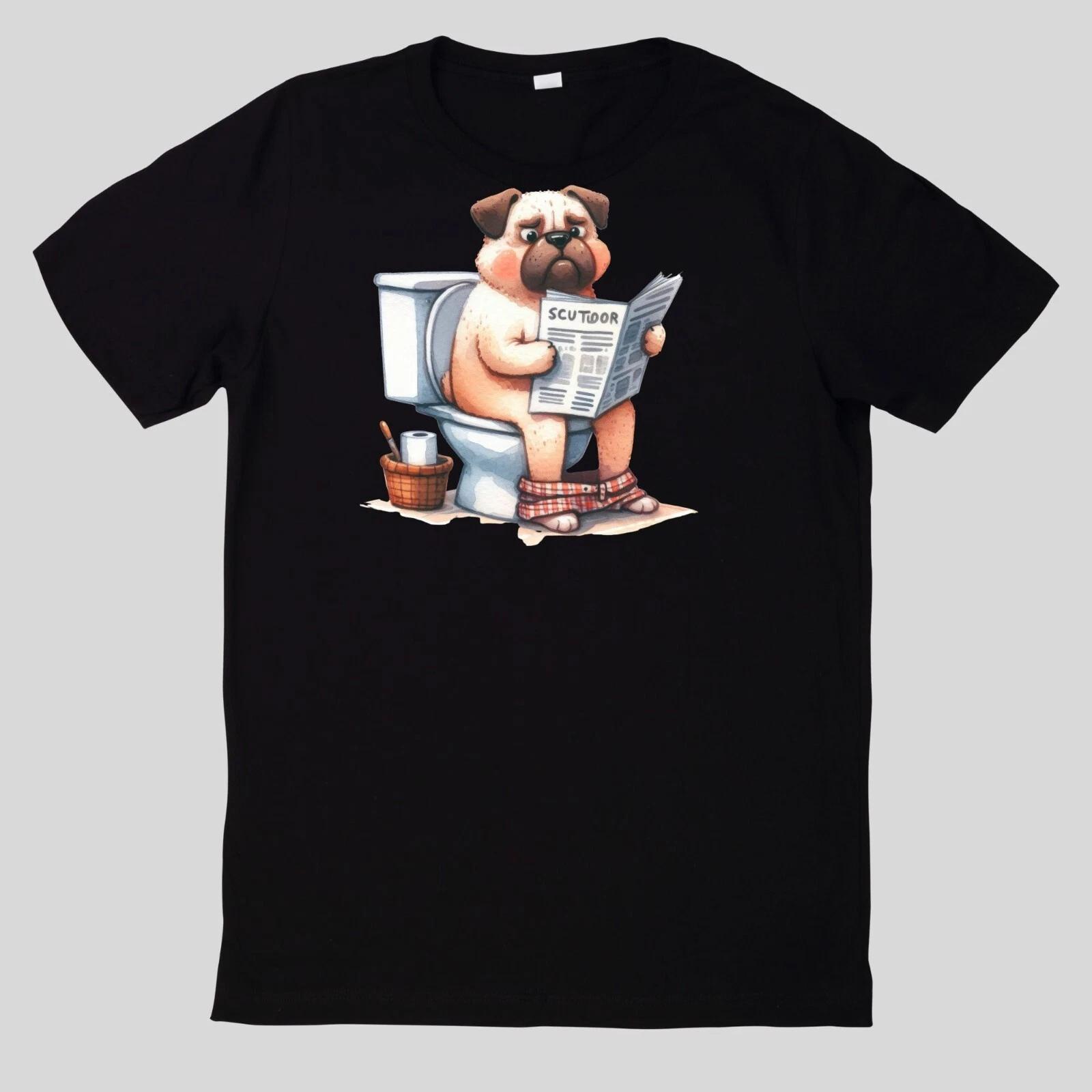 T-Shirt Lustige Tiere auf der Toilette Lustig Cartoon L