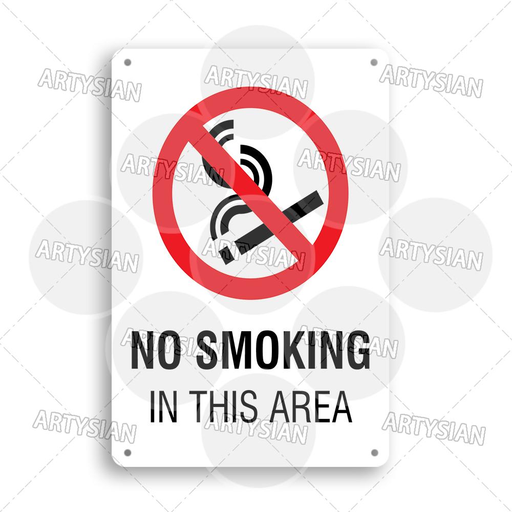 No Smoking Metal Sign No Vaping Smoke-Free Zone Smoking Permitted Plaque Auahi Kore Designated Smoking Area No Open Flames