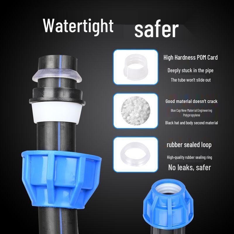 Blue Cap Quick Connect Water Pipe Fittings: No-Heat Fusion Repair Elbow, Tee, Ball Valve, Union Accessories