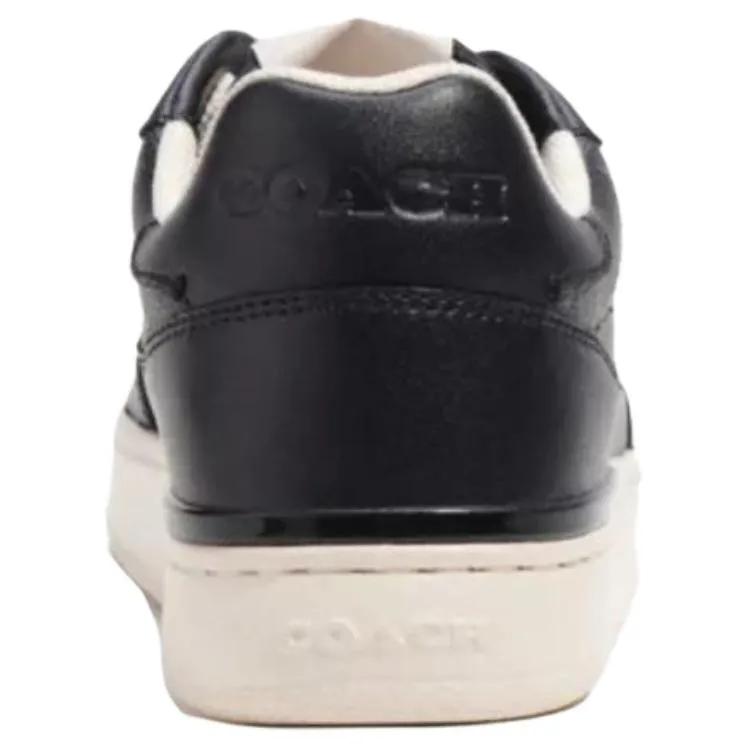 COACH Leather Abrasion Resistant Low top Skateboard Shoes Women's Black (Unisex) Skate Shoes CM691 FBK