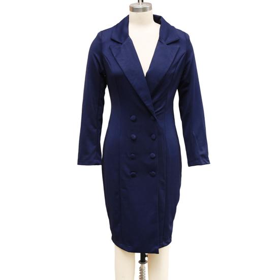 Yousheng Women's Blazer Dress Notch Lapel V Neck Long Sleeve Work Dress Church Office Sheath Dress Double Breasted Business Outfit