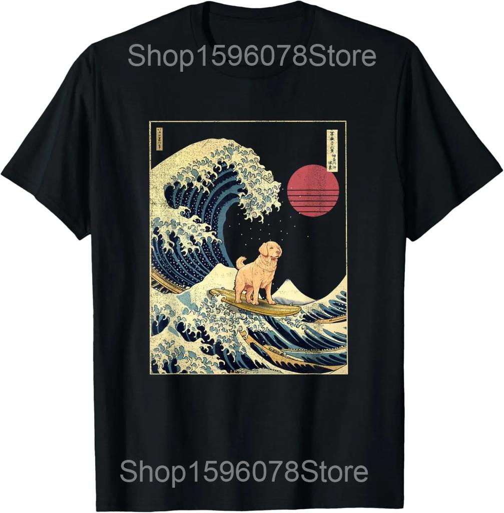 Golden Retriever Dog Football Game Day Season Funny T Shirts Men Humor Streetwear Tee Short Sleeve Unisex Loose Clothing