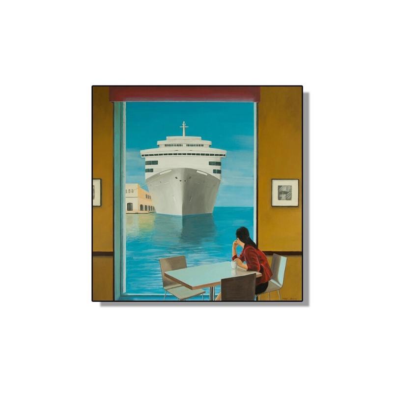 

David Hockney Abstract Landscape Canvas Poster | Swimming Pool & Ocean View Wall Art for Living Room Decor 21cm×30cm NoFrame