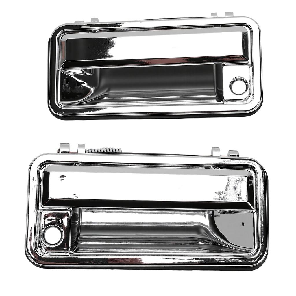 2pcs All Metal Exterior Door Handles with Lock Cylinder Replacement for Chevy C1500 C2500 C3500 K1500 K2500 K3500 Tahoe
