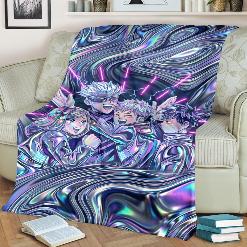 Comfortable Flannel Blanket Jujutsu Kaisen for Bedrooms, Sofas, Beds, Chairs, Picnics and Travel