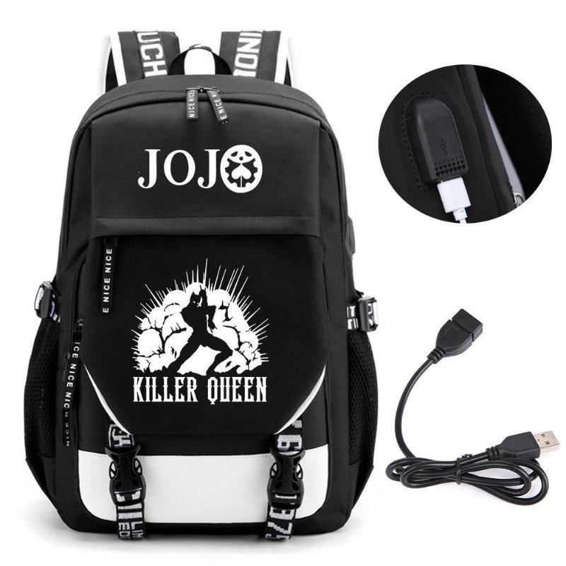 Jojo New Fan Riman Peripheral Printed Backpack Multifunctional Large Capacity Computer Bag Youth School Bag