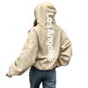 Women's Letter Print Hooded Sweatshirt Long Sleeve Pullover