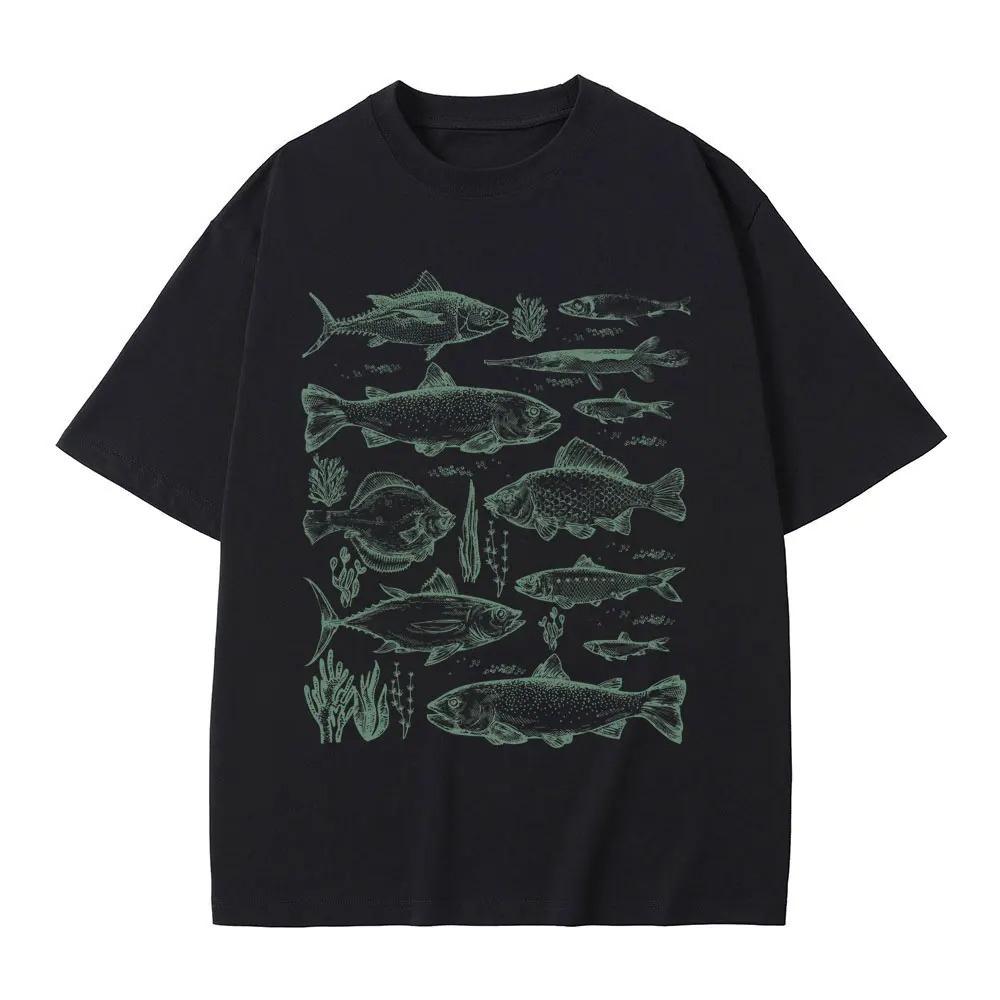 

Fish Tattoo Style T-shirt Fishing Funny Meme Graphic T Shirts Women Casual Vintage Short Sleeve Women s T-shirts Fashion Y2K... S разноцветный