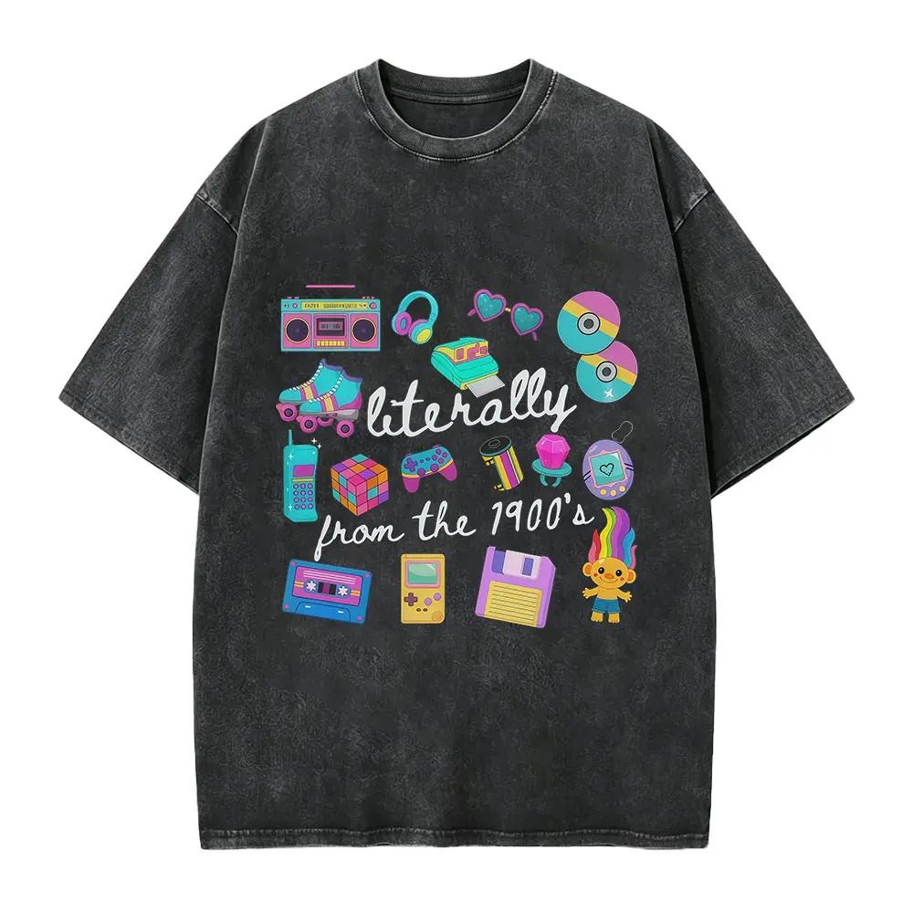 Unisex 90s Retro Funny Meme Graphic Cotton Casual Round Neck Streetwear T-Shirt