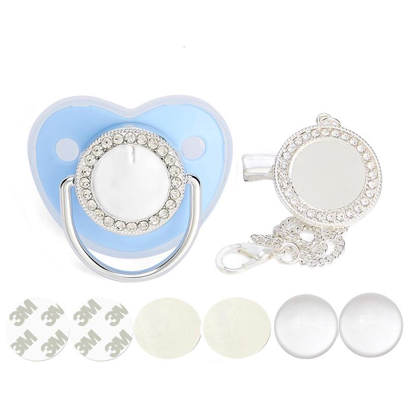 Silver Heat Transfer Rhinestone Baby Pacifier 2022