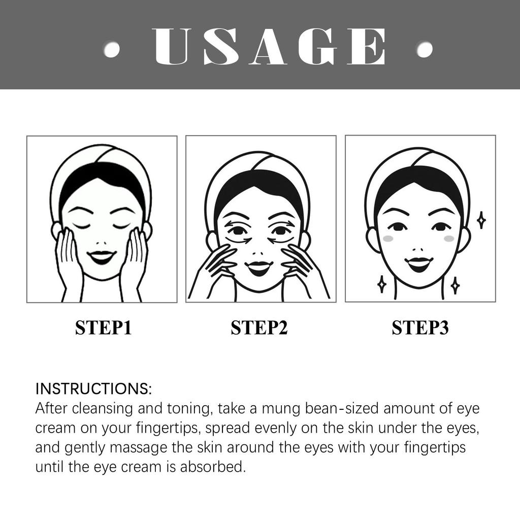 Instant Firming Eye Cream Wrinkle Removal Anti Dark Circles Reduce Eye Bags Puffiness Fade Fine Line Moisturize Lifting Eye Care