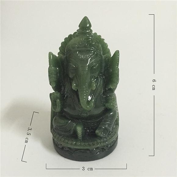 Ganesha Buddha Statue Elephant God Sculpture Ganesh Figurine Man-made Jade Stone Garden Home Decoration Accessories Statues