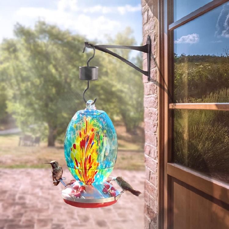 2Pcs Metal Hanging Brackets Set Weatherproof Indoor Outdoor Plant Hook Weatherproof Bird Feeder Hangers Accessories