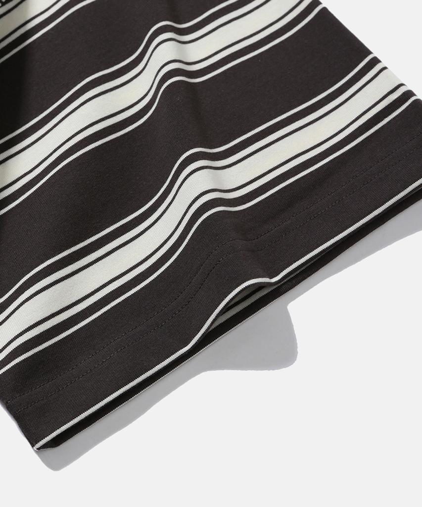 MOIF [Ss26] One Pocket H/S Tee / Charcoal Stripe