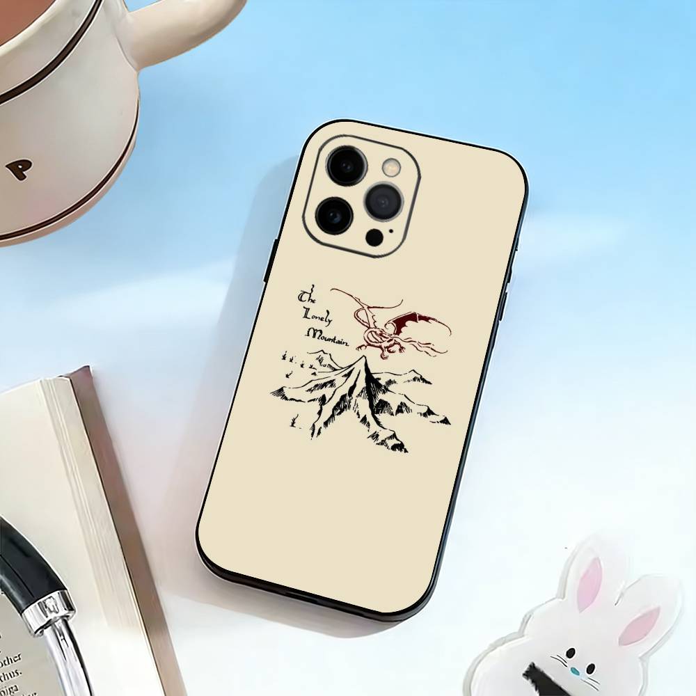 The Lord of the R-Rings Map Phone Case For iPhone 17, 16,15,14,13,12,11 Plus,Pro Max, Others Soft Black Cover