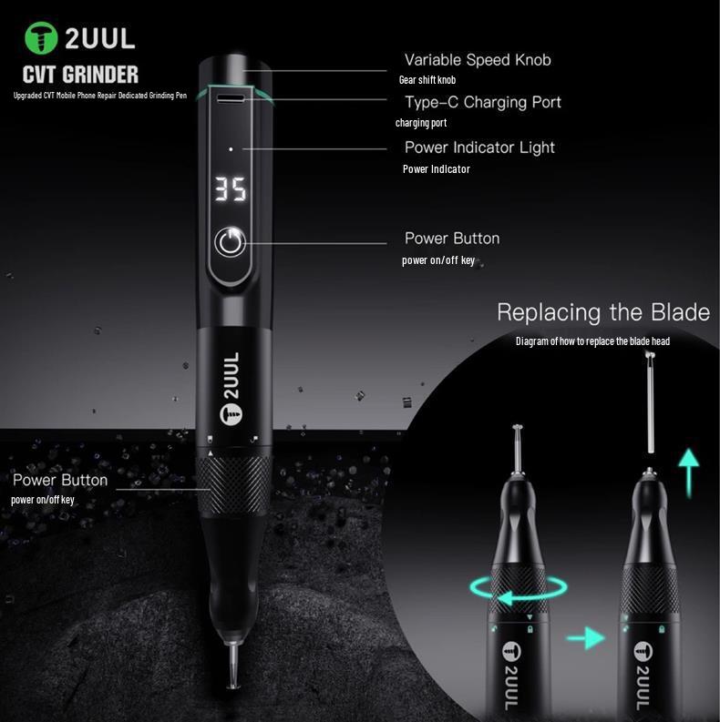 Pulidora y Bolígrafo de Grabado Mini 2UUL CVT para Reparación de Móviles
