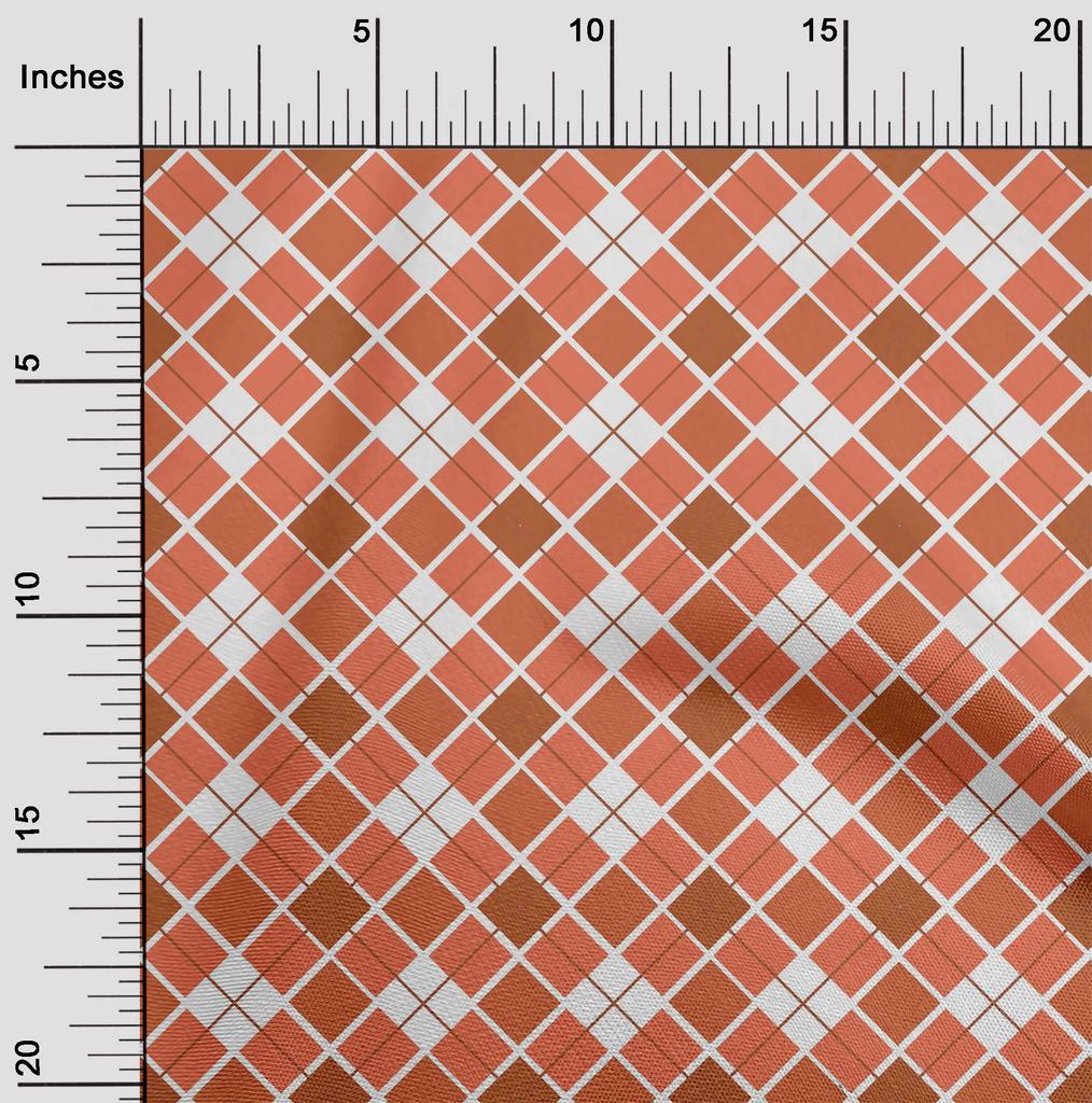 oneOone Cotton Flex Hellgrüner Stoff Argyle Check Stoff zum Nähen Bedruckter Bastelstoff Meterware 40 Zoll