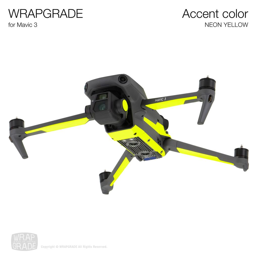 WRAPGRADE for DJI Mavic 3 Pro Accent Color Sticker (Neon Yellow)