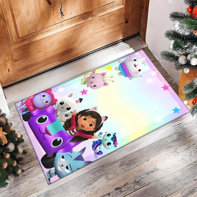 Gaby Dollhouse Printed Crystal Velvet Area Rug, Soft Anti-Slip Water Absorbent Floor Mat for Living Room Bedroom