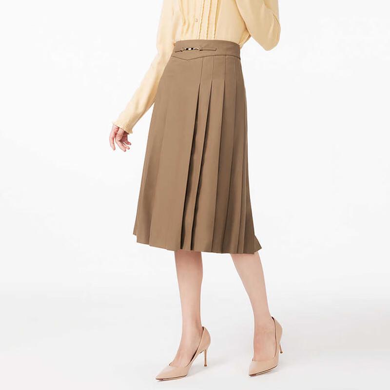 JESSIE Elegant A-line Pleated Midi Skirt