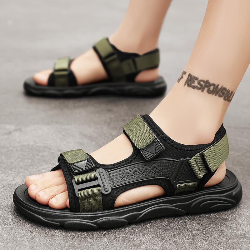 Sports sandals men's new summer casual wear driving shoes dual-purpose beach shoes men's Velcro cool slippers
