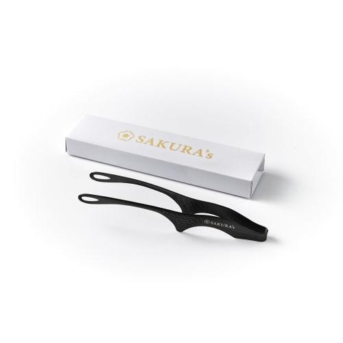 Stainless steel tongs for your dominant hand. Made in Japan, Tsubame-Sanjo, Niigata. Sakura Restaurant Model. Black finish. Dishwasher safe. Perfect f