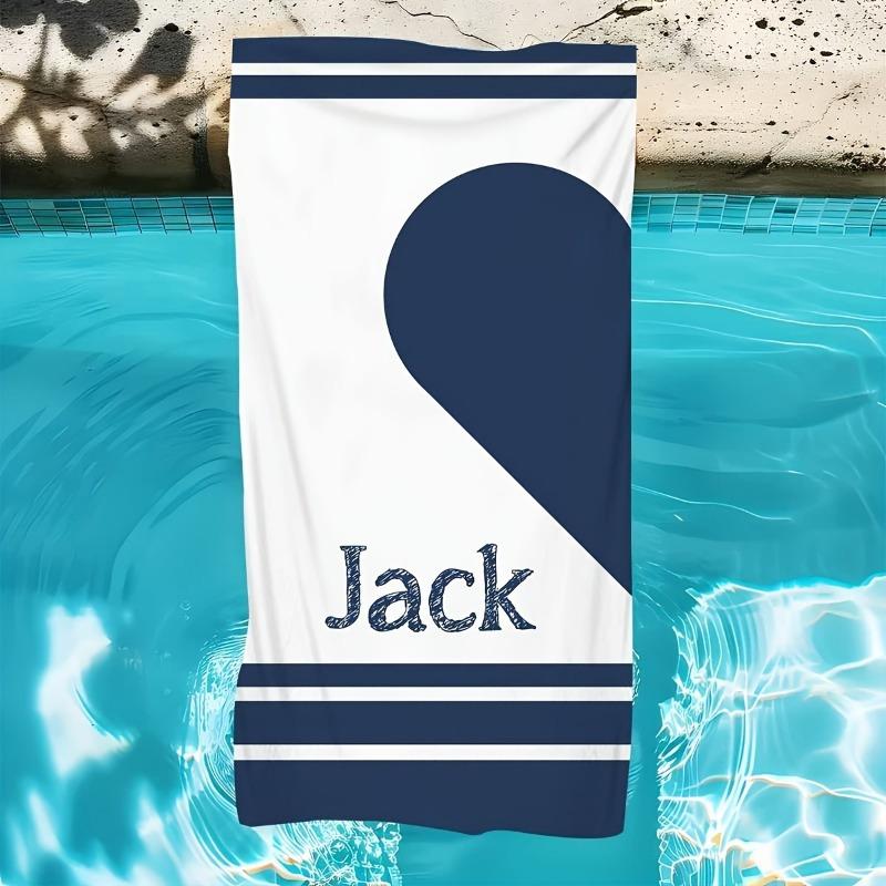 Personalized Striped Beach Towel Custom Name/Logo Oversized Microfiber Towel Summer Party Gift For Beach Swimming Bath Sports