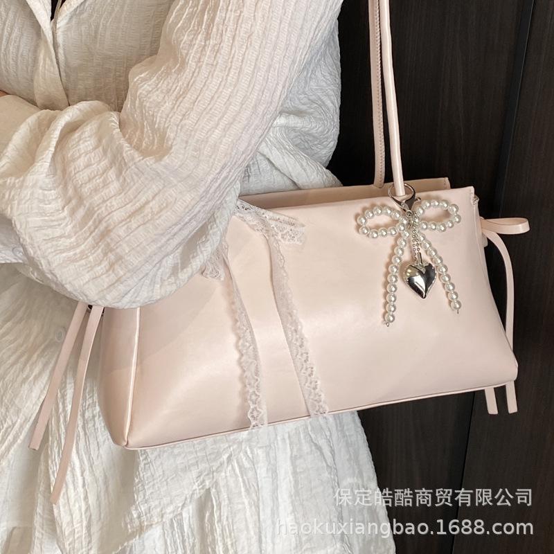 Korean Cute Girl Armpit Bag 2025 New Fashion Bow Pillow Bag Premium Texture Versatile Shoulder Bag