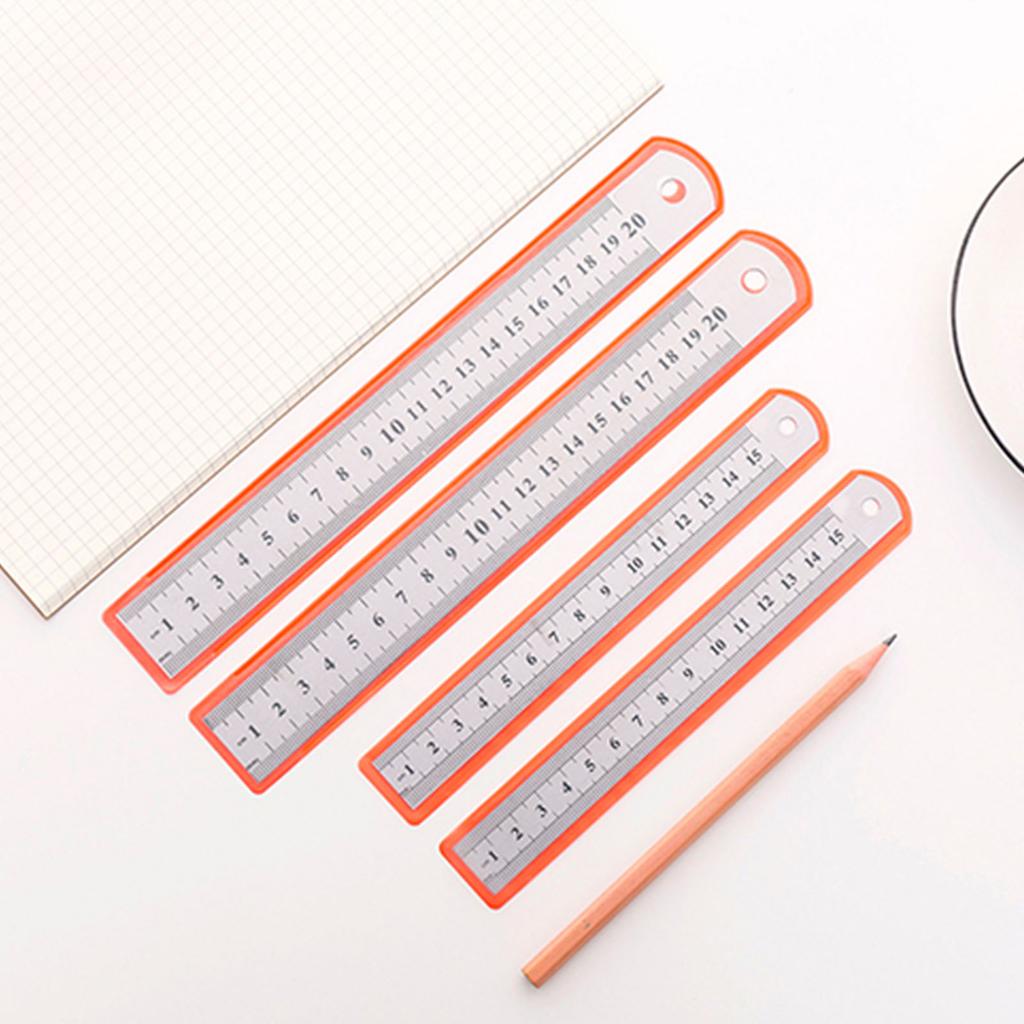 Stainless Steel Ruler Centimeter Thick Sturdy High Accuracy Multi Purpose Straight Ruler for Office School Family 20cm